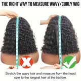 Short Bob Glueless Wigs Deep Wave Glueless Human Hair Ready To Wear 180% Pre Cut Lace 4x4 13x4 Culry Lace Front Human Hair Black