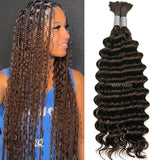 Wholesale 100% Deep Wave Human Hair Bulk for Boho Braids Raw Hair Extensions Deep Wave Bundles 12A Vietnamese Hair 30 inch