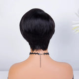 Glueless Straight Pixie Cut Human Hair Wigs For Women Short Right Natural Looking Pixie Cut Wig Soft Wear And Go Wigs Daily Use