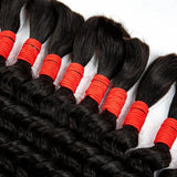 Bulk Human Hair for Boho Braiding Deep Wave Bulk for Boho Knotless Braids 100% Unprocessed Brazilian Virgin Hair Extensions
