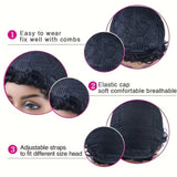 Jerry Curly Bob Wig Bouncy Wave Human Hair Wigs For Black Women 8 Inch Short Pixie Afro Kinky Curly Wig With Bangs Hair Wigs