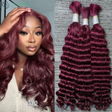 Wholesale 100% Deep Wave Human Hair Bulk for Boho Braids Raw Hair Extensions Deep Wave Bundles 12A Vietnamese Hair 30 inch