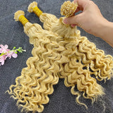 613 Flat Tip Hair Deep Wave 100% Human Vietnamese Bundles Extensiones Cabello Keratin K Tips Braiding Real Natural Fusion Hair