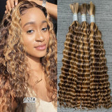 Wholesale 100% Deep Wave Human Hair Bulk for Boho Braids Raw Hair Extensions Deep Wave Bundles 12A Vietnamese Hair 30 inch