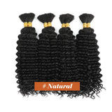 Human Braiding Hair Chocolate Brown 100g Deep Wave Bulk No Weft Human Hair Wigs Bundles for Curly Boho Braiding
