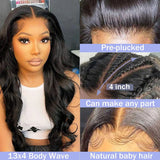13X4 Lace Frontal Human Hair Wigs For Women 28 Inch Brazilian Body Wave Lace Front Wig Pre-plucked Hairline with Baby Hair Wigs
