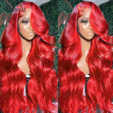 13x6 Hd Hot Red Lace Frontal Human Hair Wigs 13x4 Brazilian Colored Body Wave Lace Front Wig 4x4 5x5 Closure Wig For Women