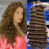 Wholesale 100% Deep Wave Human Hair Bulk for Boho Braids Raw Hair Extensions Deep Wave Bundles 12A Vietnamese Hair 30 inch