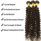 Deep Wave Bundles Human Hair 1/3/4 Bundles Brazilian Raw Hair Weave 1/3/4  Chocolate Brown Curly Bundles Hair Extensions