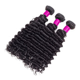 Deep Wave Human Hair Bundles 24 26 28 inch Deep Curly Bundles 100% Human Hair for Women Brazilian Remy Human Hair Extensions