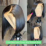 4x4 5x5 HD Lace Frontal Glueless Bob Wig Human Hair 10 Inch Straight Human Hair Wig Pre Plucked HD Short Bob Lace Front Wig 13x4