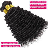 32 Inch Deep Wave 100% Human Hair Bundle With Closure Curly 3 Bundles With Closure Human Hair Weavings And Closure Vietnamese