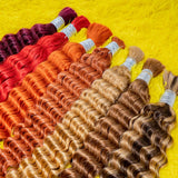 Wholesale 100% Deep Wave Human Hair Bulk for Boho Braids Raw Hair Extensions Deep Wave Bundles  12A Vietnamese Hair 30 inch