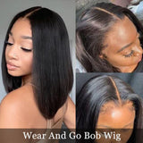 Glueless Wig Human Hair Ready To Wear Straight Lace Front Wigs Human Hair Bob Wig Human Hair Ready To Wear Human Hair Wigs