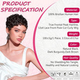 Curly Lace Frontal Wig 13x4 HD Lace Wig Human Hair Short Curly Human Hair Wigs 180% Density For Women