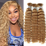 Wholesale 100% Deep Wave Human Hair Bulk for Boho Braids Raw Hair Extensions Deep Wave Bundles  12A Vietnamese Hair 30 inch