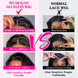 Wear and Go Glueless Wig Human Hair Pre Cut Ready to Wear 4x4 Lace Front Closure Wig Straight Glueless Wig Human Hair for Women