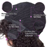 Bob Curly Human Hair Wigs with Bangs None Lace Front Human Hair Wigs for Black Women 200% Density 14 inch