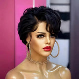 Glueless Straight Pixie Cut Human Hair Wigs For Women Short Right Natural Looking Pixie Cut Wig Soft Wear And Go Wigs Daily Use