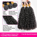 32 Inch Deep Wave 100% Human Hair Bundle With Closure Curly 3 Bundles With Closure Human Hair Weavings And Closure Vietnamese