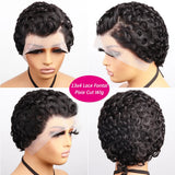 Curly Lace Frontal Wig 13x4 HD Lace Wig Human Hair Short Curly Human Hair Wigs 180% Density For Women