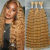 Wholesale 100% Deep Wave Human Hair Bulk for Boho Braids Raw Hair Extensions Deep Wave Bundles  12A Vietnamese Hair 30 inch
