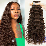 Wholesale 100% Deep Wave Human Hair Bulk for Boho Braids Raw Hair Extensions Deep Wave Bundles  12A Vietnamese Hair 30 inch