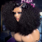 Curly Short Bob Wigs 13x4 Lace Frontal Wigs Brazilian Human Hair Deep Wave Bob Wig 200% Density Pre Plucked 4x4 Closure Lace Wig