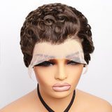 Curly Lace Frontal Wig 13x4 HD Lace Wig Human Hair Short Curly Human Hair Wigs 180% Density For Women