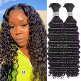 Wholesale 100% Deep Wave Human Hair Bulk for Boho Braids Raw Hair Extensions Deep Wave Bundles  12A Vietnamese Hair 30 inch
