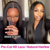 Wear and Go Glueless Wig Human Hair Pre Cut Ready to Wear 4x4 Lace Front Closure Wig Straight Glueless Wig Human Hair for Women